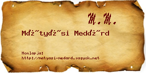 Mátyási Medárd névjegykártya
